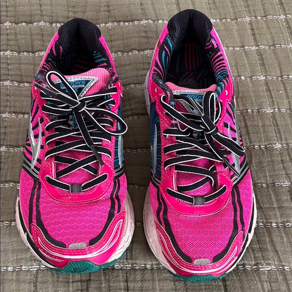 Brooks Pink and Black Adrenaline GRS 14 Athletic Running Shoes